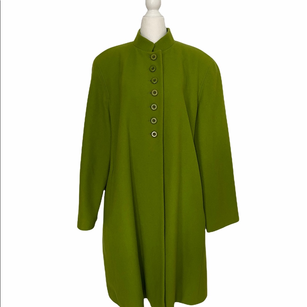 Vintage- Bernard Holtzman Pure Wool Lime Green Peacoat